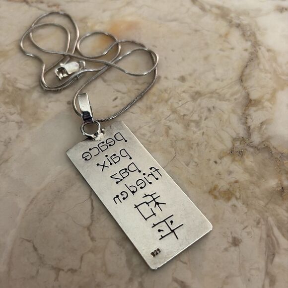 925 Sterling Silver “Peace” Necklace (Proceeds to Doctors Without Borders) - Picture 5 of 11